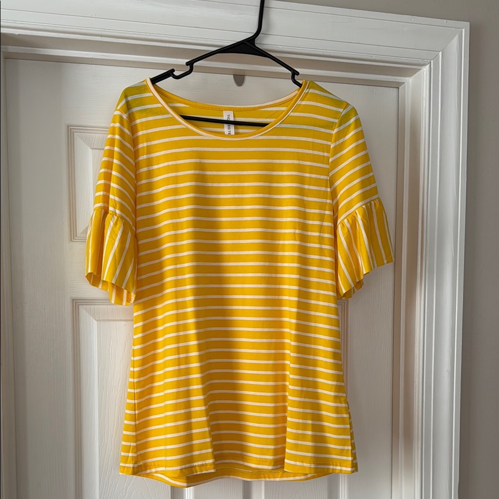 Yellow Striped Women's Top